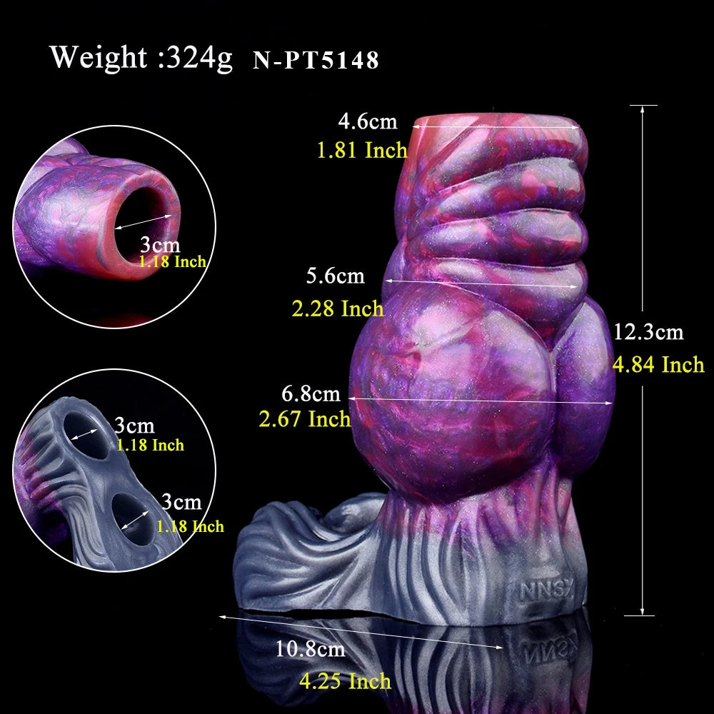 NNSX Animal Penis Sleeve Enlargement with Big Knot Silicone Fantasy Cock Sheath Adults Male Sex Toys for Couples