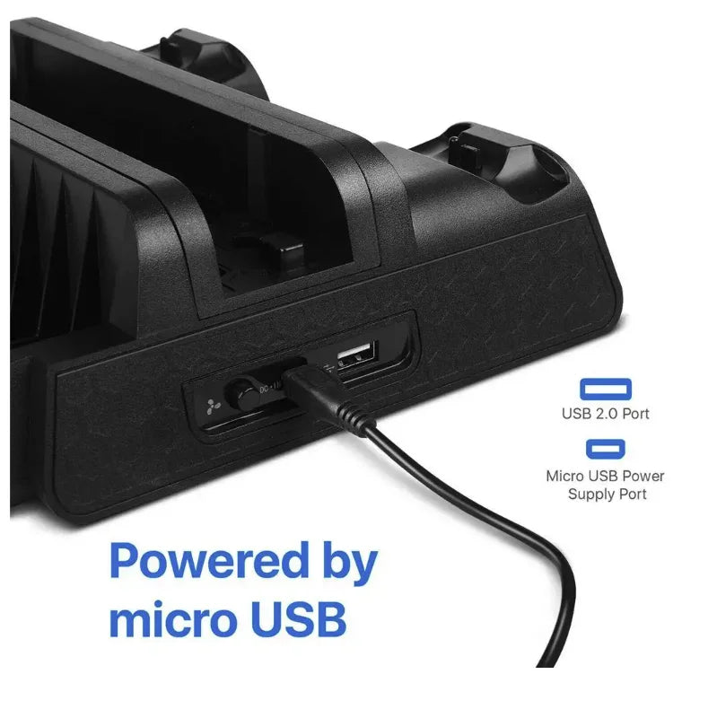 Cooling Stand For PS4 Slim Pro With Controller Charging Station Handle Charger Dock With Discs Slot Game Card For PlayStation 4