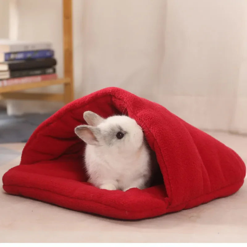 Guinea Pig Warm Bed Rabbit House Hamster Sleeping Bag Small Pet Cave Nest Soft Fleece Slippers Bed Small Pets Supplies