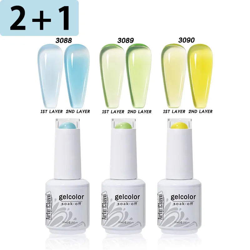 3PCS/Set Arte Clavo Gel Nail Polish Kit 15ml Nail Art UV LED Gel Set For Manicure Long Lasting Gel Polish Set Soak off Varnishes