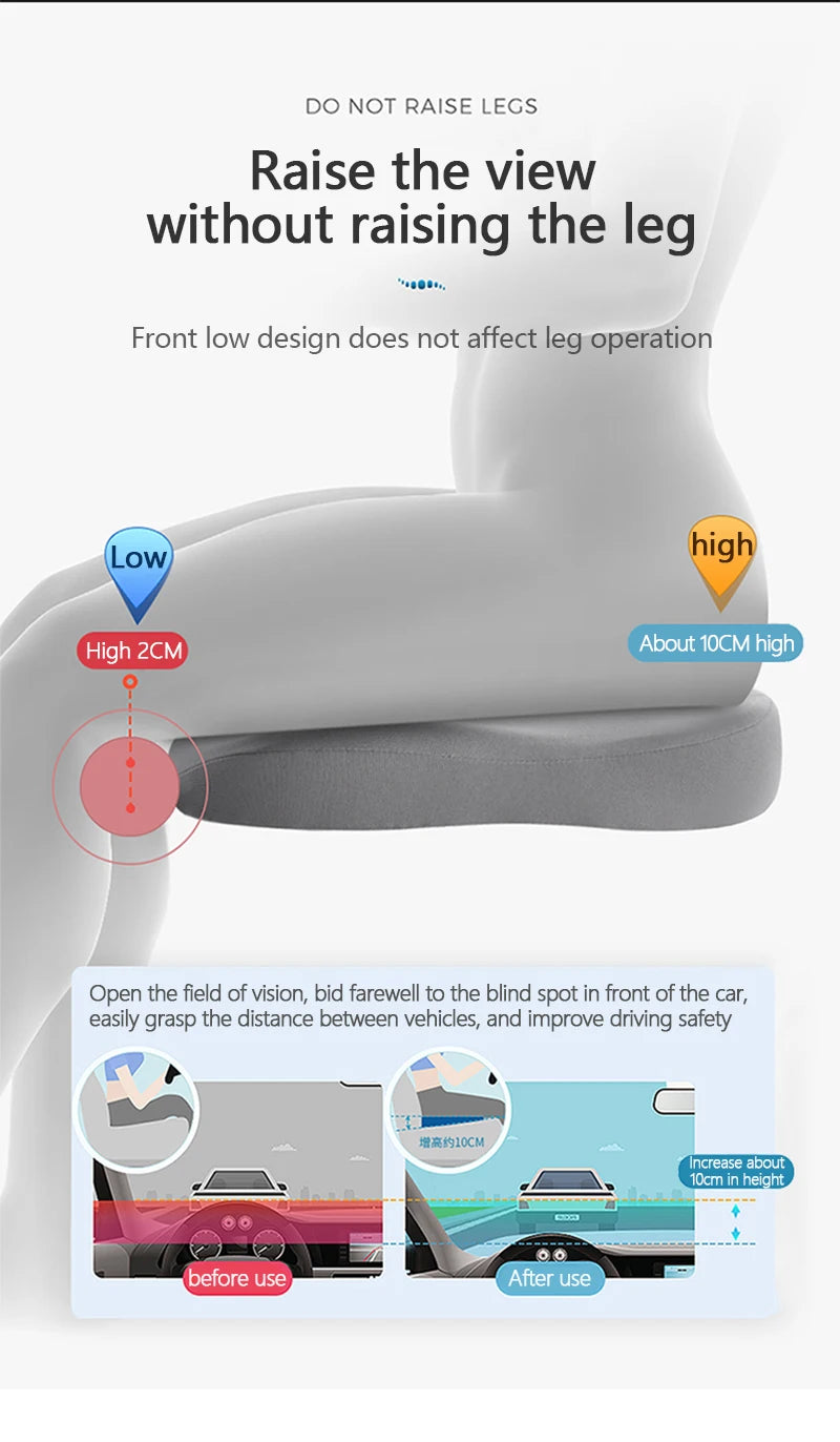 Car Booster Seat Cushion Memory Foam Height Car Cushion Seat Protector Cover  Pad Mats Adult Car Seat Booster Cushions