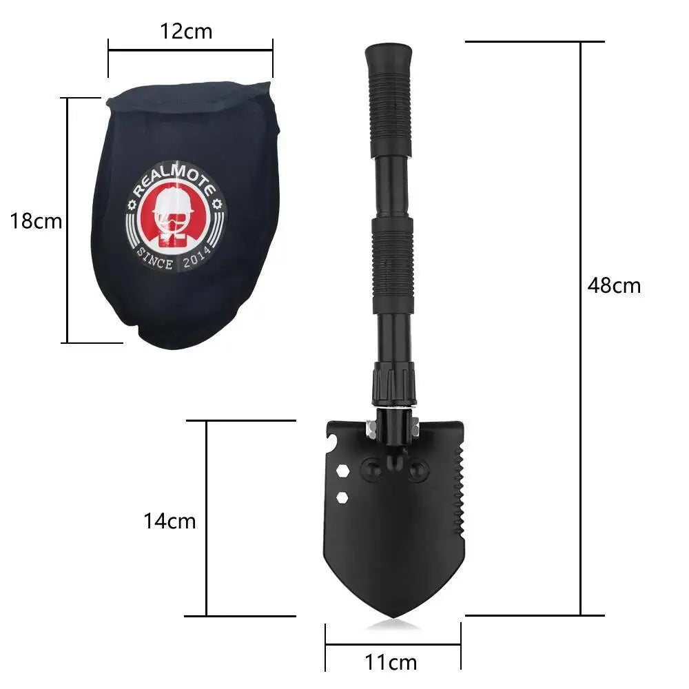 Multifunctional Garden Shovel Hoe Outdoor Folding Camping Spade Portable Weeding Pick Emergency Tool Kit Durable Lightweight Com
