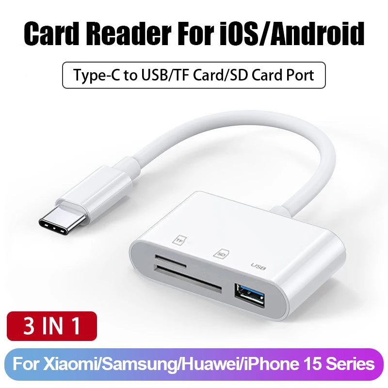 8 In 1 SD Card Reader USB HUB For iPhone iPad MacBook Lightning/USB/Type C to SD TF Card Memory Reader Flash Drive OTG Adapter