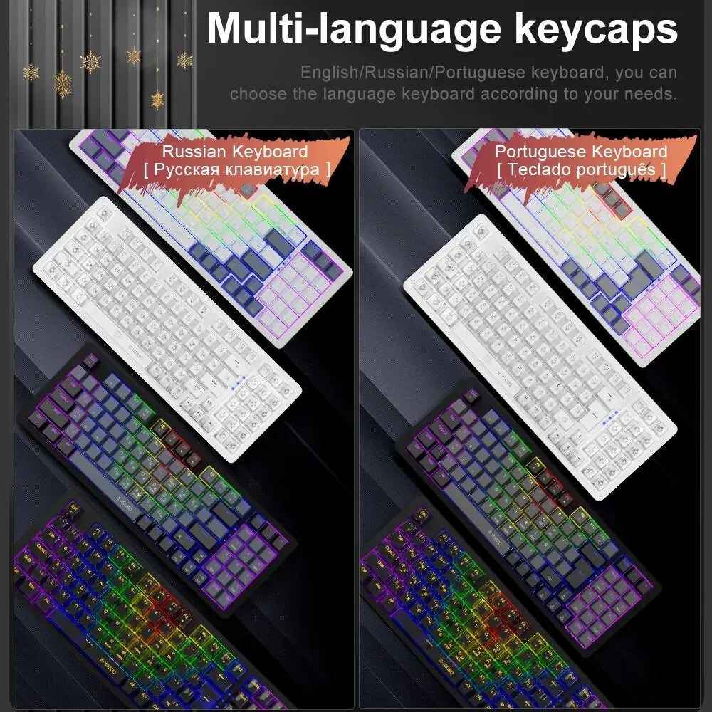 E-YOOSO Z94 USB Mechanical Gaming Keyboard Wired Monochrome Backlit 94 Key Russian Brazilian Portuguese for Compute Laptop PC