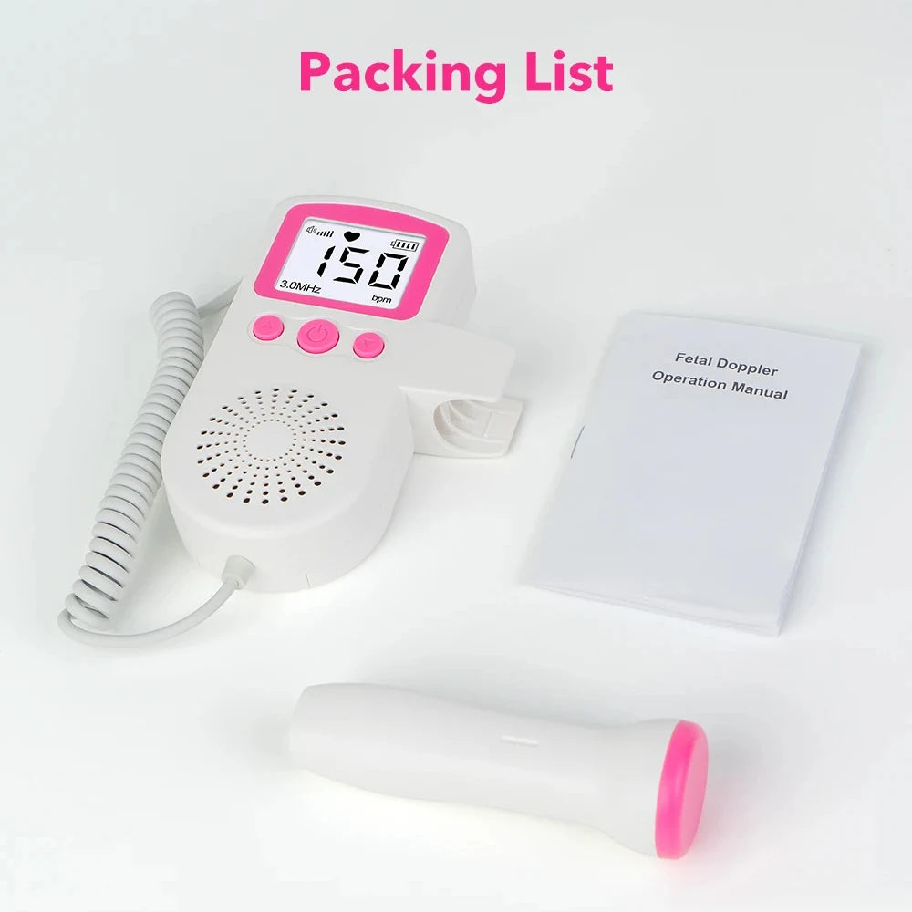 AJC Household Doppler Fetal Heart Rate Monitor for Baby Pregnancy Heartbeat Detector Pulse Meter No Radiation Stethoscope