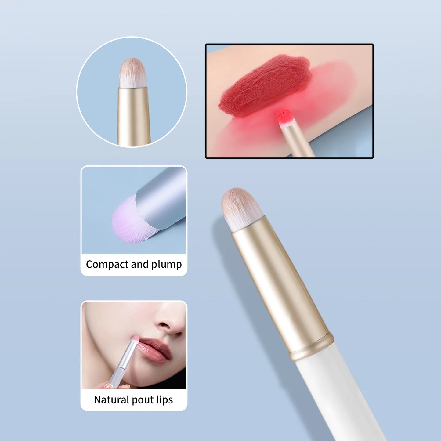 lip brush,1pcs Plastic Neutral Portable Multifunctional Cosmetic Brushes For Making Up Supply