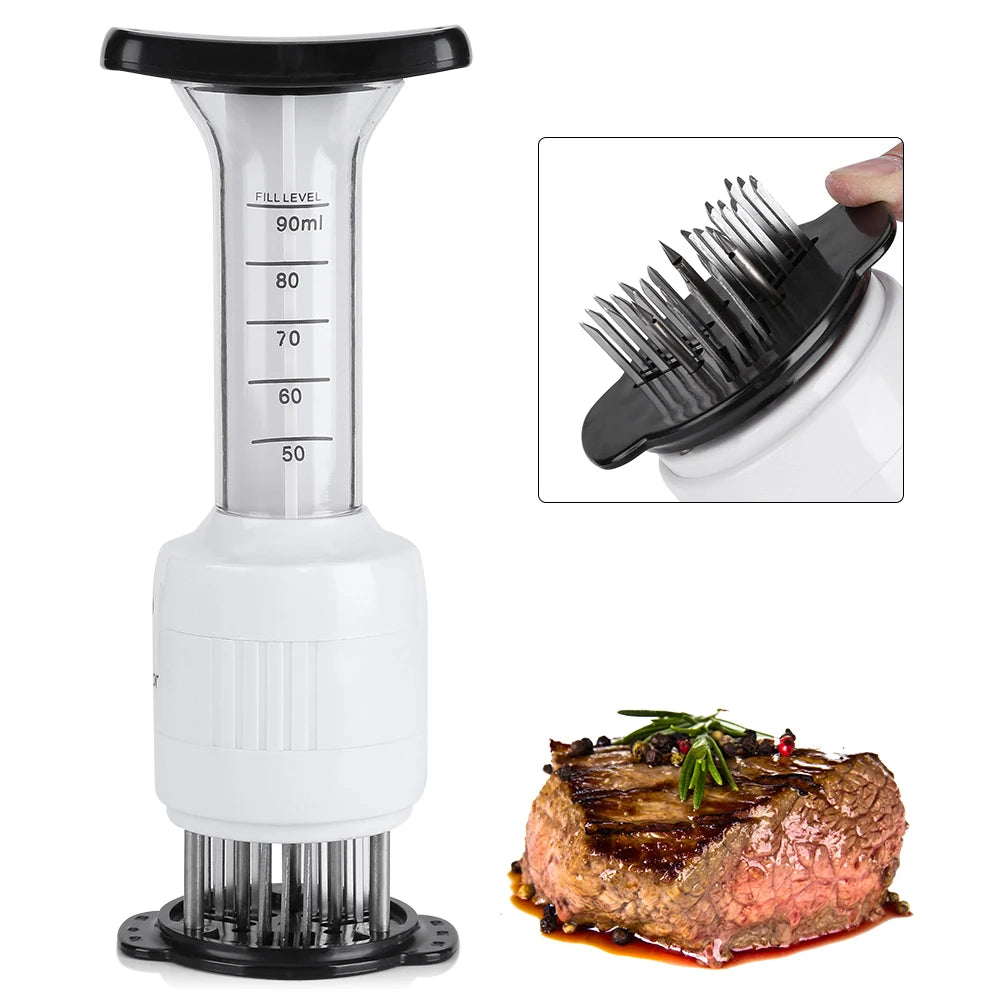 Syringe Meat Marinade Tenderizer Needle Injector Steaks Flavor Syringe Cook Kitchen Tool Meat Marinade Needle Injector