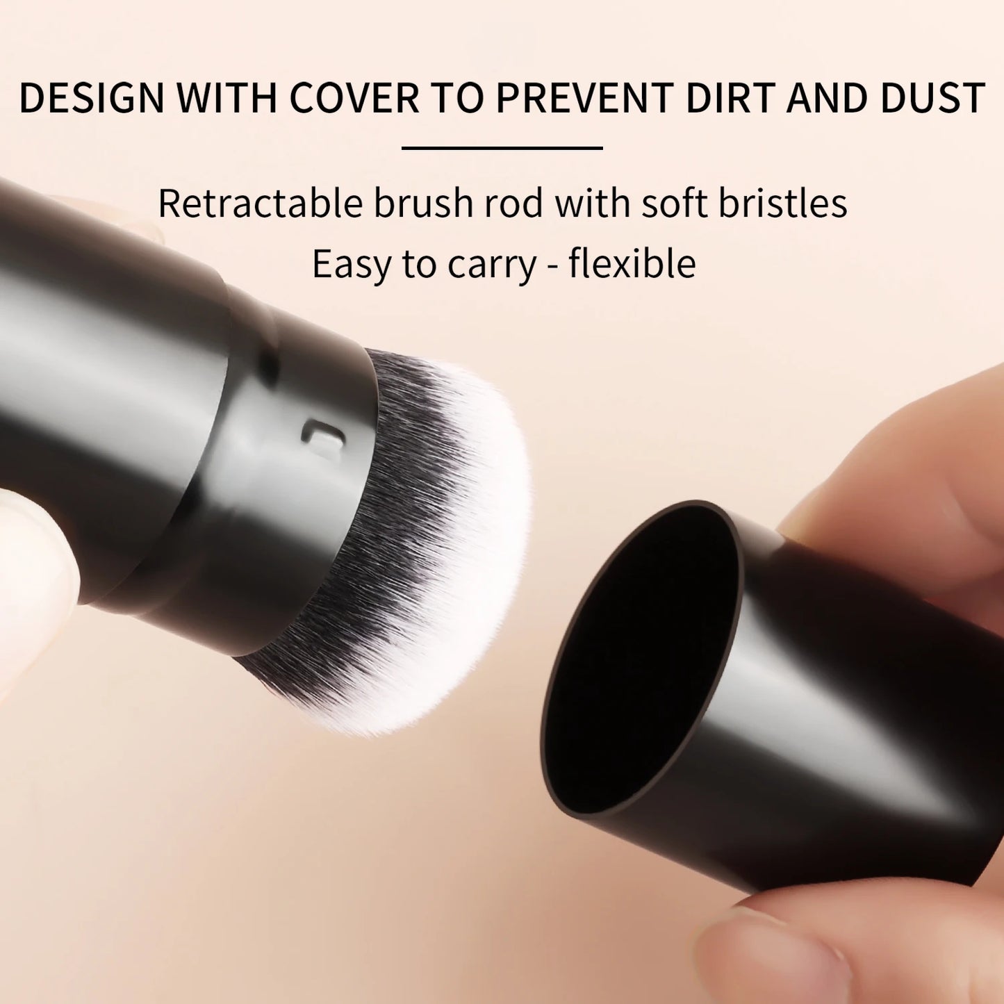 1pcs Retractable Blush Brush Kabuki Foundation Brush Soft Fluffy Powder Contour Makeup Brushes Portable Makeup Tools