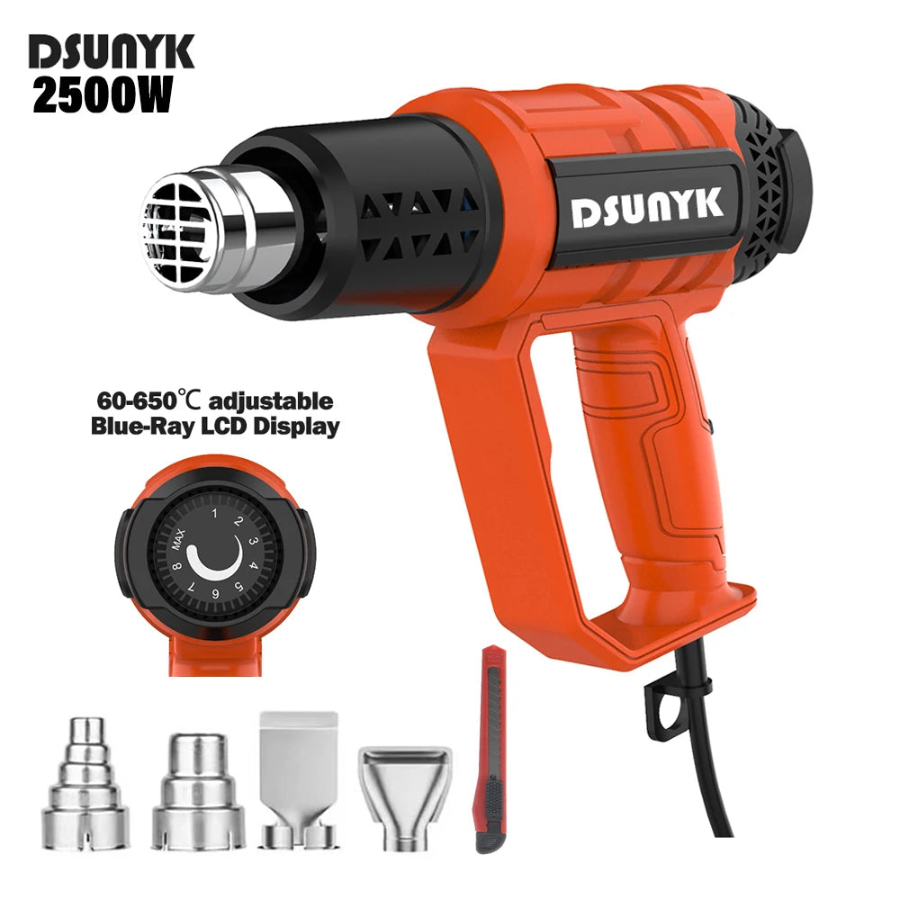 Hot Air Gun LCD Temperatures Adjustable Mini Heat Gun Thermal Blower Shrink Wrapping With Four Nozzles Construction Dryers 110V