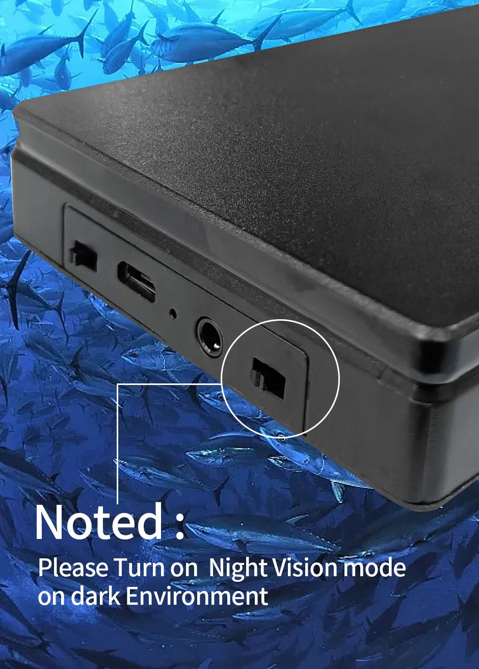 HEERAK Portable Fish Depth Finder Water Handheld 1080P 4.3 Inch LCD Fish Finder Underwater 220° Fishing Camera With Night Vision