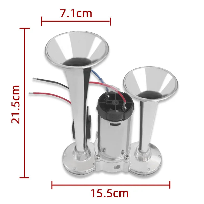 Universal 3-Tone Sounds Siren Horn Car Loud Horn 110dB Sound Motorcycle Warning Alarm Police Fire Siren Speaker Outdoor 20W