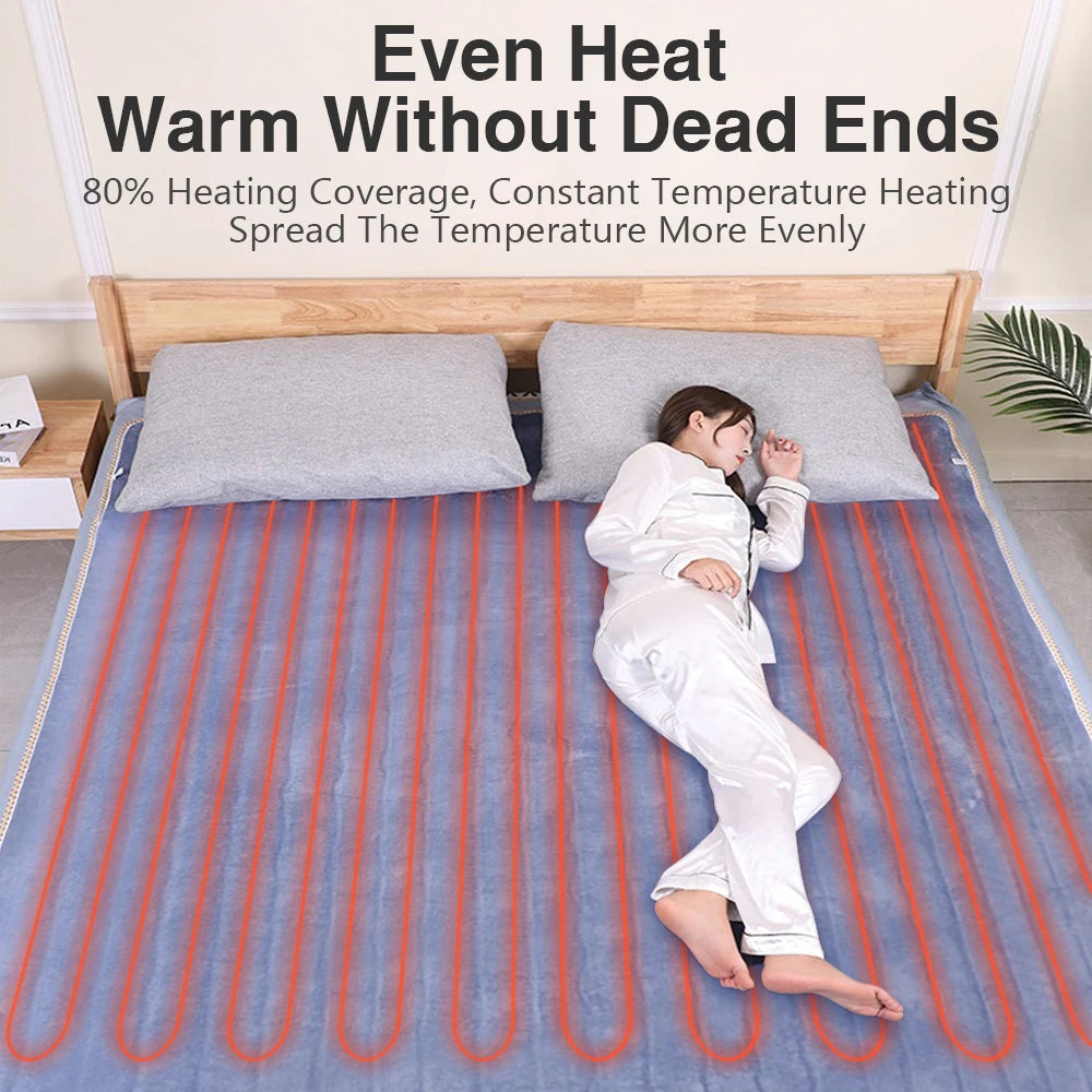220V Electric Blanket Intelligent Switch Thicken Security Heating Pad Thermostat Blankets Body Warm Electric Flannel Mattress