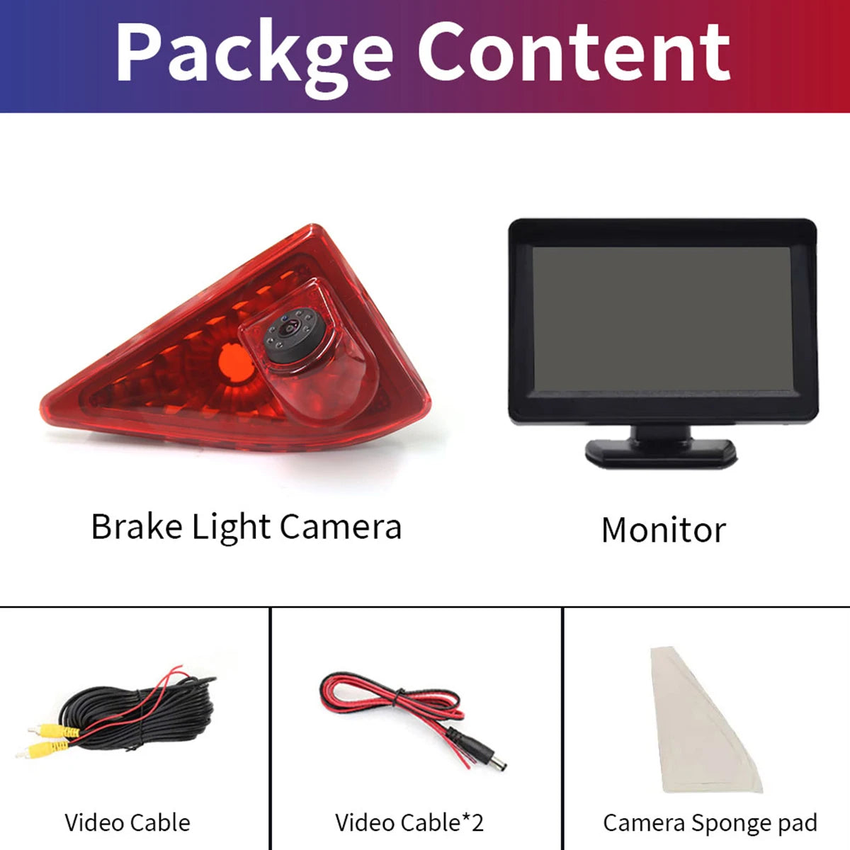 Car Brake Light Reverse Camera With 4.3-inch Desktop Monitor For Renault Master Nissan NV400 Opel Movano Vans 2010-2016