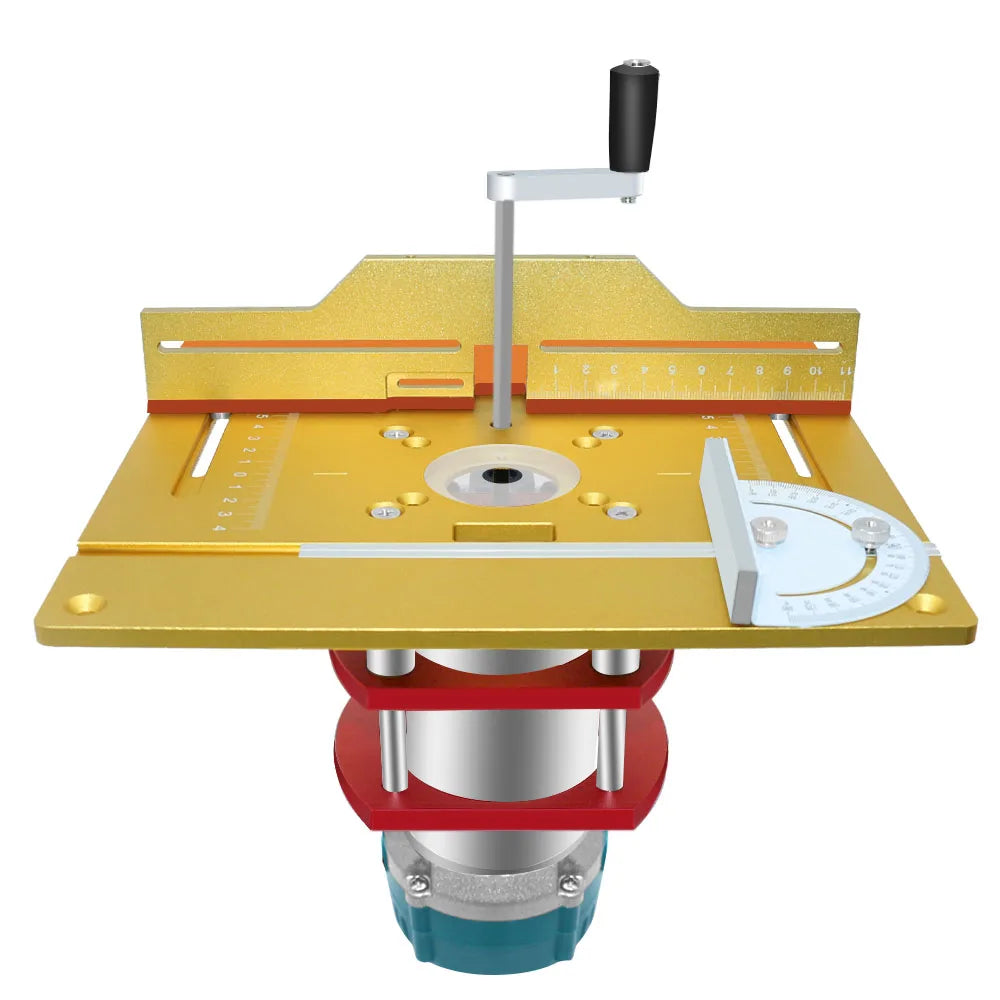Upgraded Aluminium Router Table Insert Plate Woodworking Tool Set with Miter Gauge and Sliding Tenoning Fence for Router Table