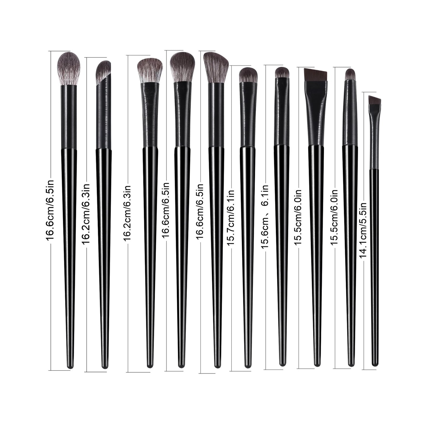 Eyeshadow Brushes,10pcs Wooden Neutral Portable Multifunctional Makeup Brush Bag	For All Skin For Making Up Supply