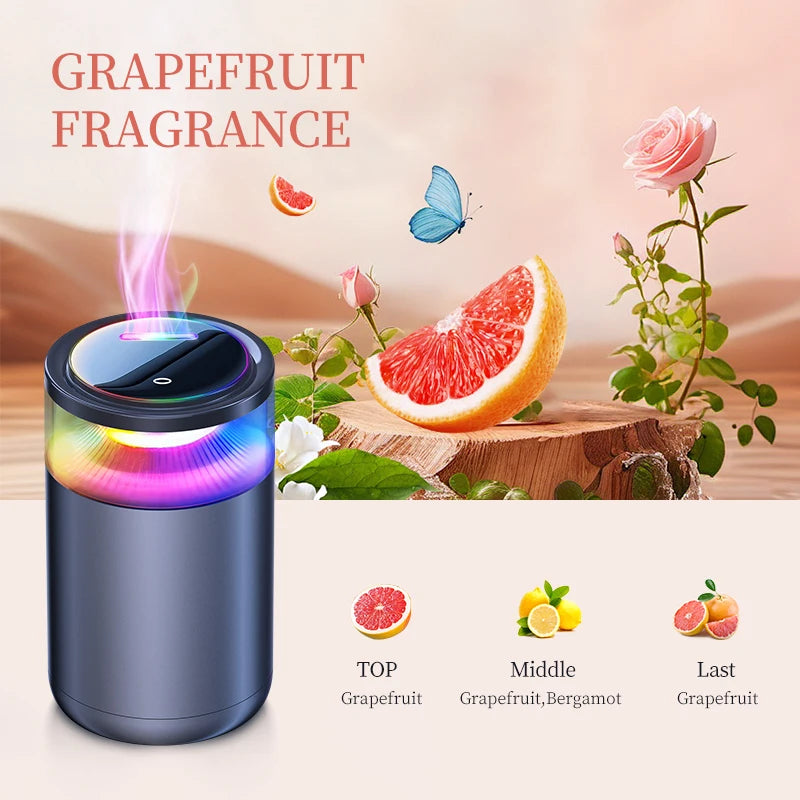 Smart Car Fragrance Diffuser Rechargeable  Cloud Mist Ultrasonic Auto On/Off RGB Long Lasting Premium Scents Interior Deodorizer