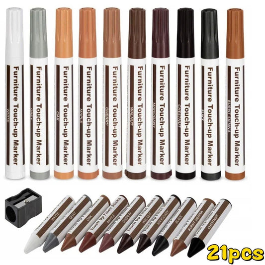 Furniture Repair Pen Wood Markers Wax Sticks Remover Scratches Filler Paint Restore Kit Wooden Cabinet Floors Tables Repair Tool