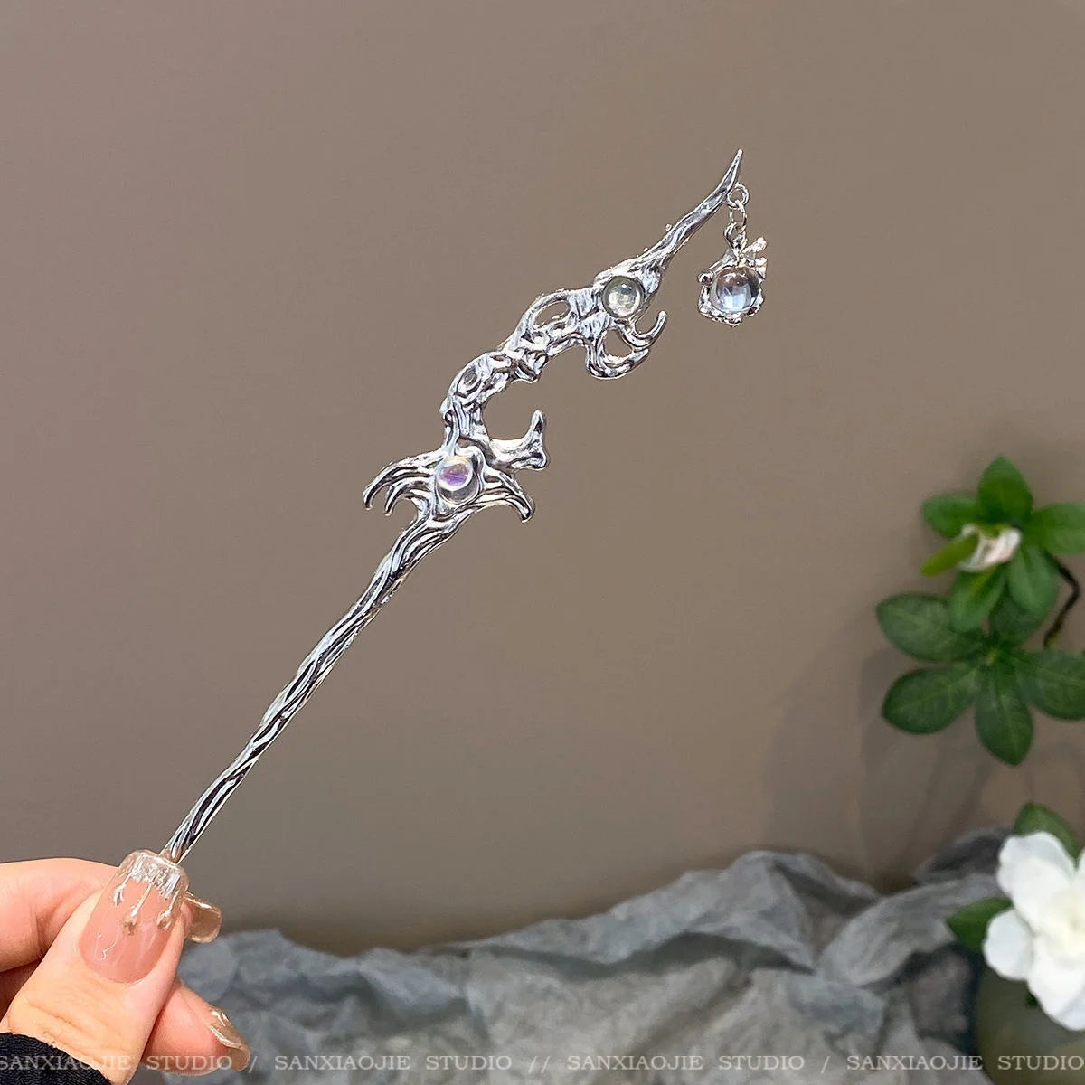 Light Luxury Glitter Hairpin For Women Geometric Irregular Moonstone Hair Stick Elegant Star Flower Jewelry Hair Accessories