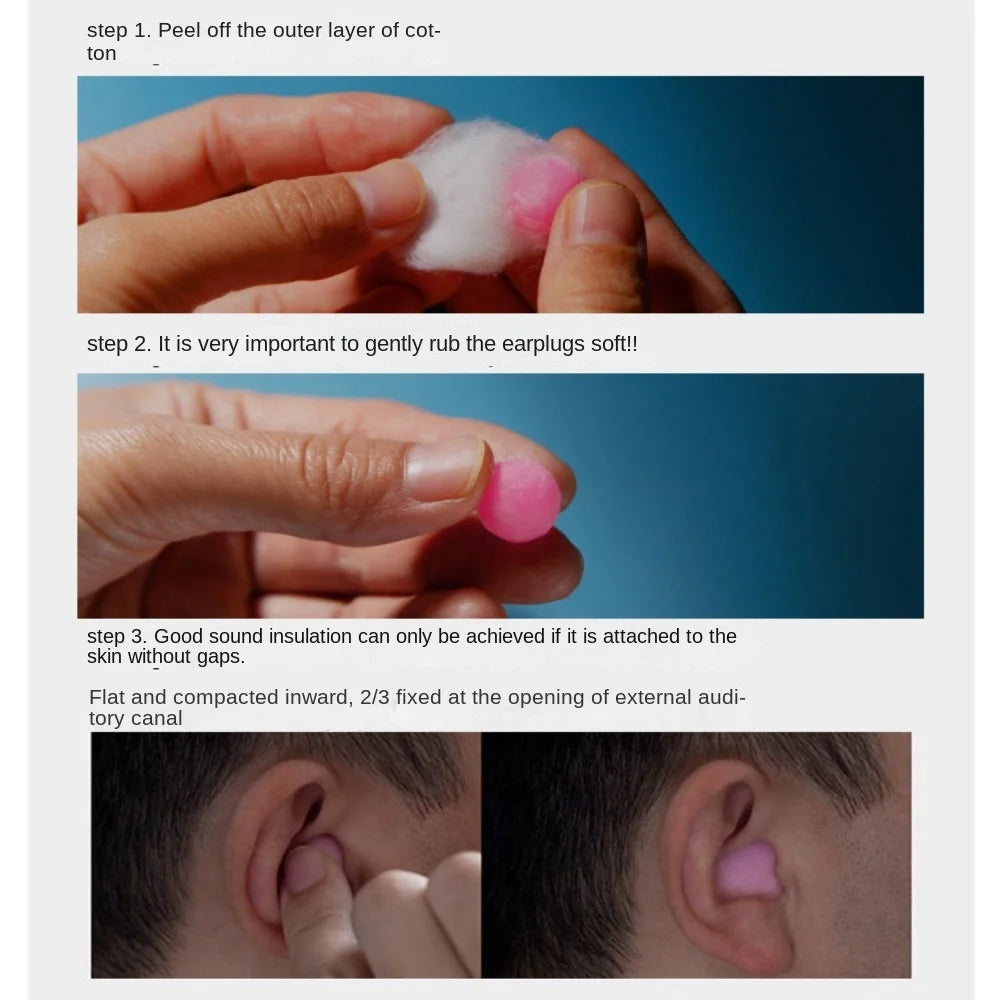 2/4/6/12/20PCS Gift Soft Wax Cotton Earplugs Wax Kneadable Ear Plugs Airplane Sound Insulation Noise Reduction Ear Plug Unisex
