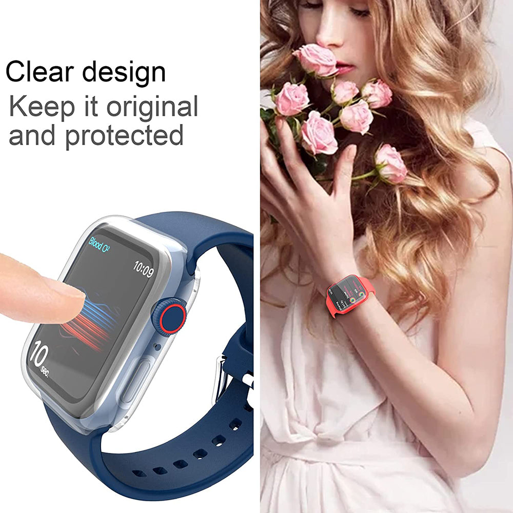 Clear Case For Apple Watch 45mm 41mm 44mm 40mm 46mm 42mm Screen Protector Full Cover TPU Bumper iWatch Series 10 9 8 7 SE 6 5 4