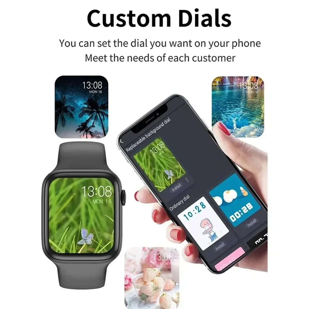 5Pcs Smart Watch Answer Call Music Player Health Sport Bracelet Fitness Tracker Custom Dial Smartwatch Women Men Gift I8 Pro Max