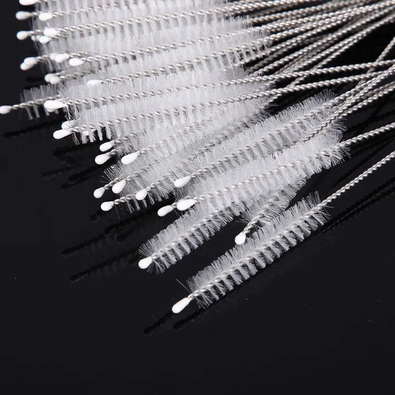 Bending Stainless Straw Brush Cleaner Soft Hair Suction Glass Tube Cleaning Brushes Baby Kids Bottle Brush Long Handle Reusable