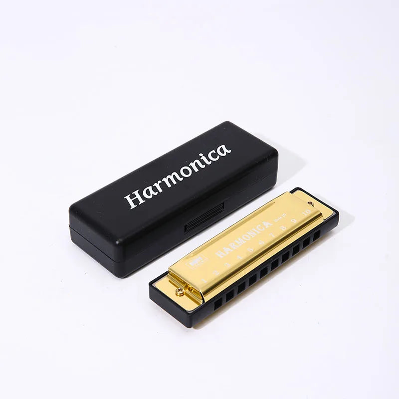 Harmonica Key of C 10 Hole Diatonic Harmonica C with Case for Beginner Students Kids Gift with Case