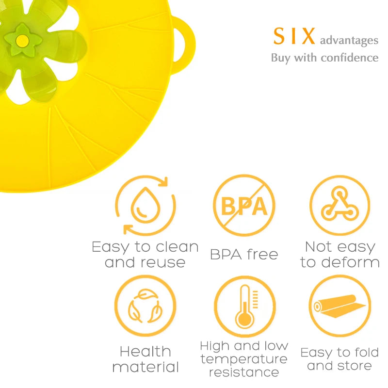 Silicone Boil Over Spill Safeguard Food Grade kitchen Stopper Lid Cover for pot and pan silicone Pot Cover Spill Stopper Lid