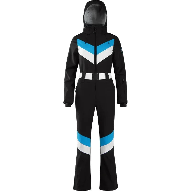 2025 Winter Overalls Women Slim Fitting Ski Suit Outdoor One-Piece Jumpsuits Wind Proof Waterproof Skiing Set Snowfield Clothing