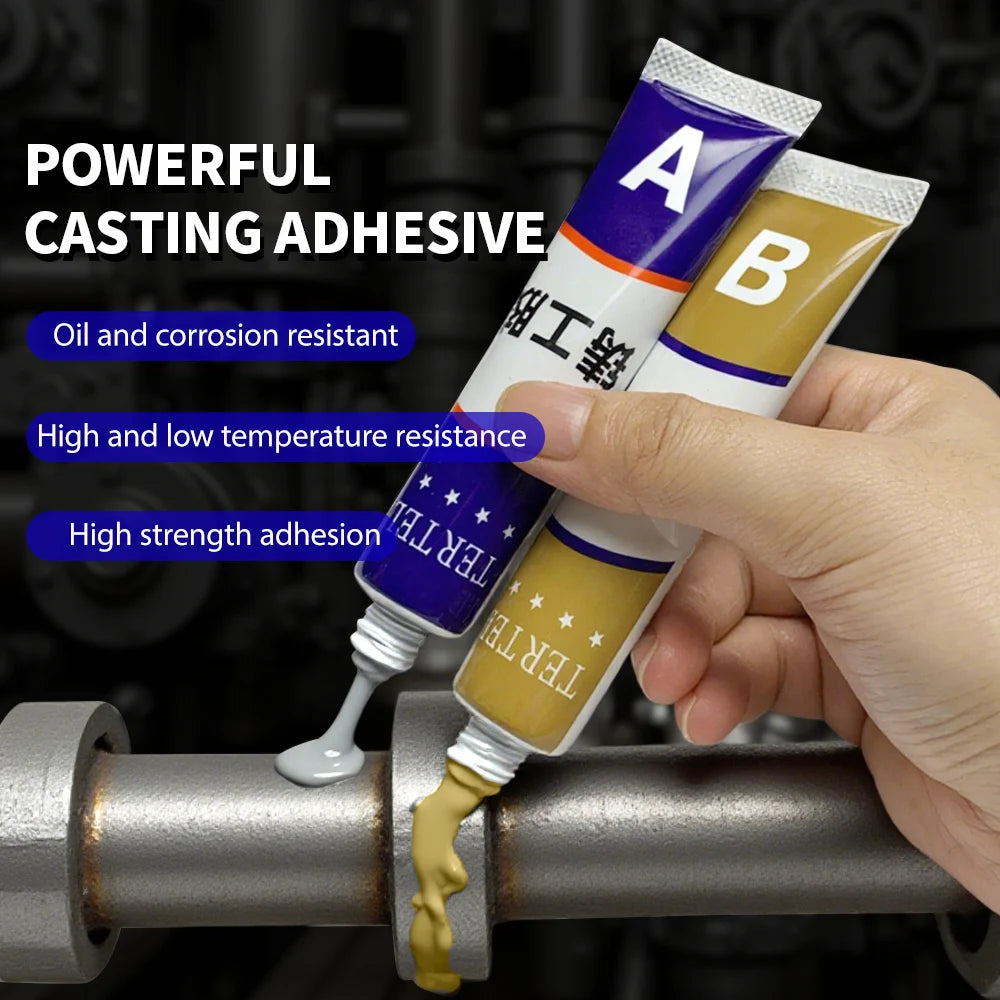 A+B Glue Casting Adhesive Industrial Repair Agent Casting Metal Cast Iron Trachoma Stomatal Crackle Welding Glue Home Accessorie