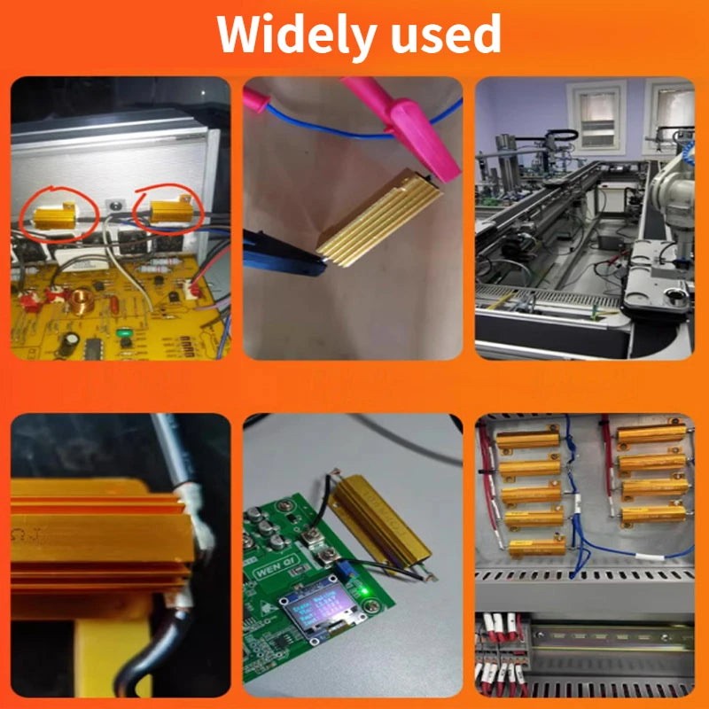 2PCS 100W 50W 25W 10W Aluminum Power Resistor 0.1~1Kohm Metal Shell Case Wirewound  Resistance Load Resistors 4ohm 6ohm 8ohm