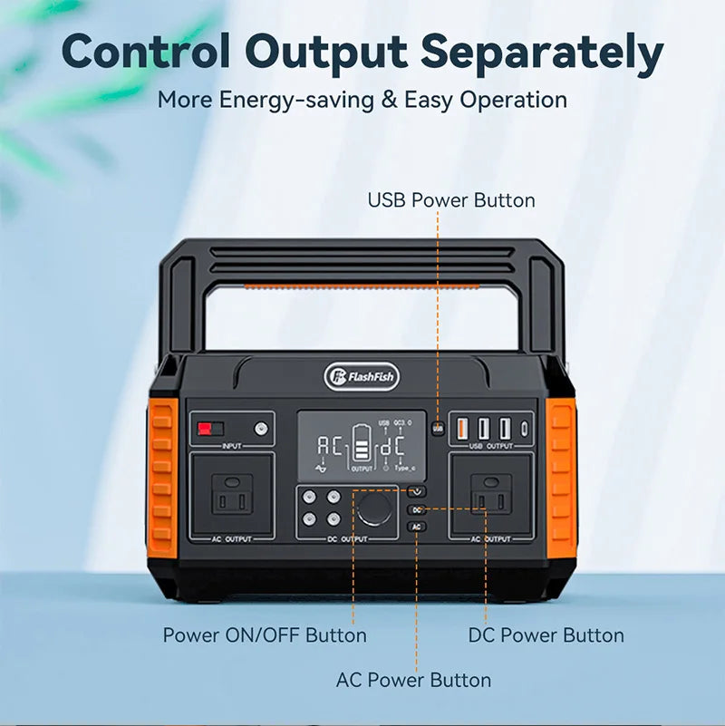 Hot Sale 520Wh 220V 560W 140400mAh Portable Energy Storage Rechargeable Solar Generator Portable Power Station with Solar Panel