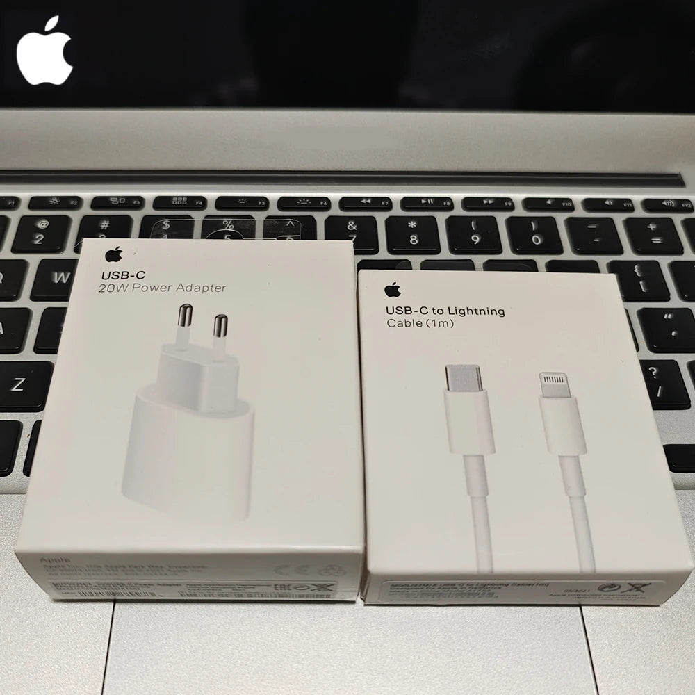 2025 Original 20W USB-C Power Adapter For iphone 16 15 14 13 mini Pro Max Type C fast charger for Apple Cable for iPhone 12 Plus