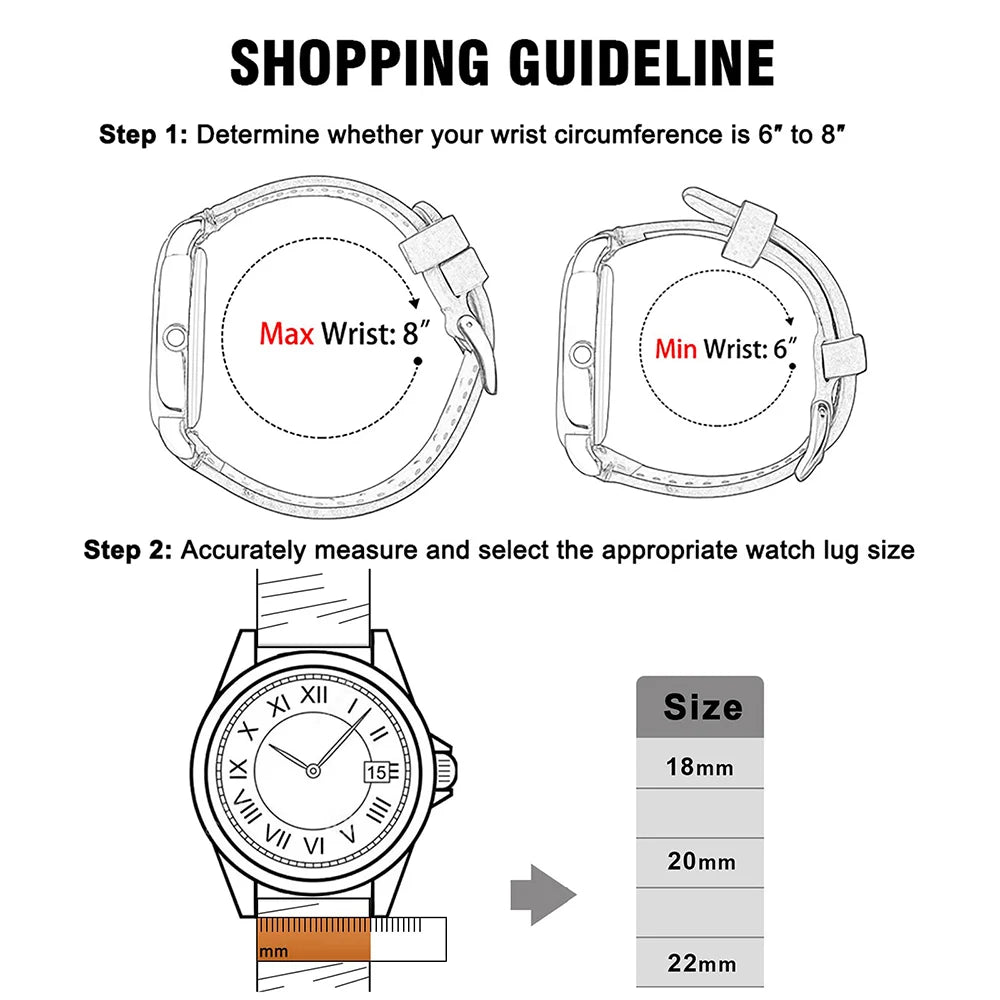 Top Grain Genuine Leather Watch Band, Quick Release 18mm/20mm/22mm Watch Straps, Fits Samsung Galaxy Watch, Garmin Huawei Watch