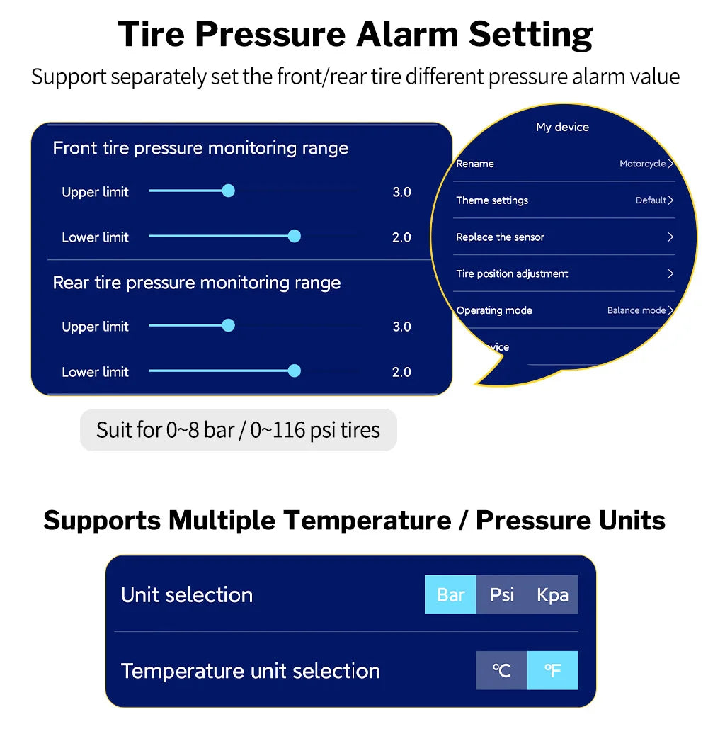 Deelife Car TPMS for Android iOS Tire Pressure Monitoring Control System 4-5 Wheel Tyre Sensor Bluetooth-compatible BLE TMPS