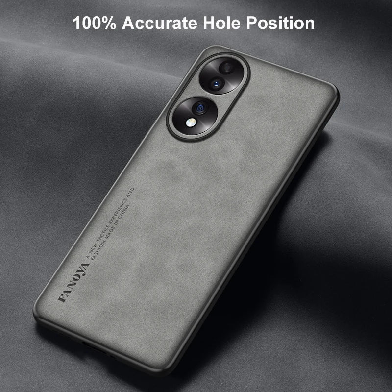 Luxury PU Leather Case For Honor 90 70 50 Back Cover Matte Full Protection TPU Silicone Phone Case For Honor50 Honor70 Honor90