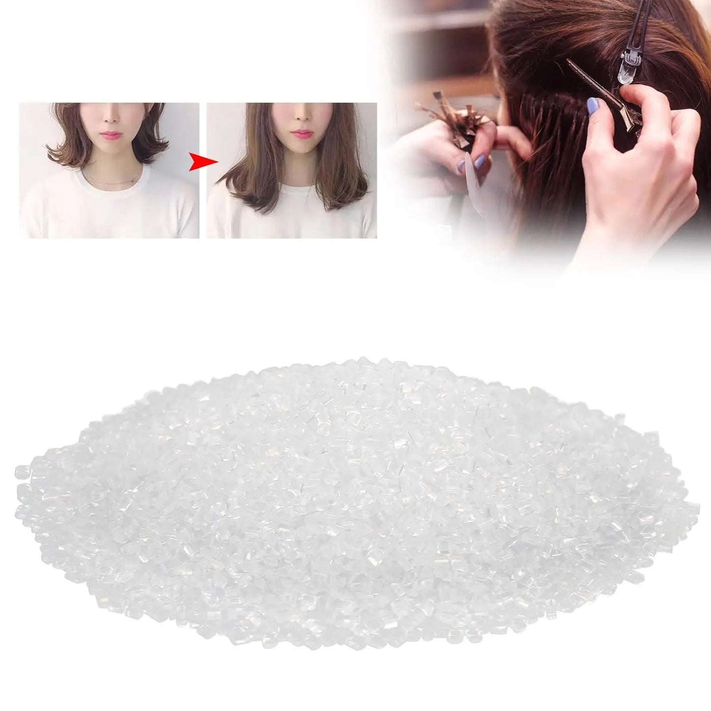 50g/100g Italian Keratin Glue Granule Pellets Transparent Keration Glue Granule Bead For Hot Fusion Nail/I Tip Hair Extensions