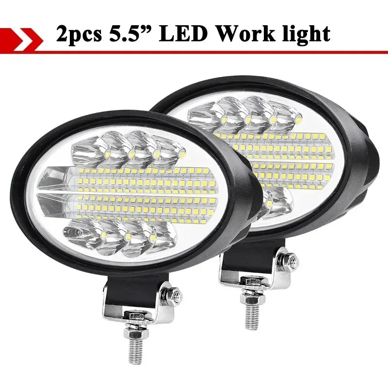 LED Tractor Oval Work Light 5inch Car Lamp 12V 24V Offroad Cab Headlight for Mining Crane Dump Truck Forklift ATV Spotlight