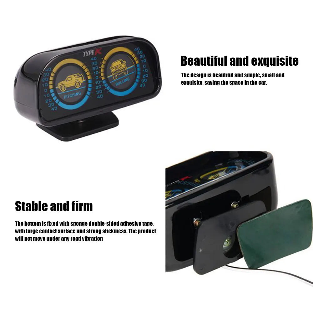 Inclinometer Clinometer Two-Barreled Backlight Car Angle Tilt Inclinometer Car Compass LED Inclinometer Off Road 4x4 Accessories
