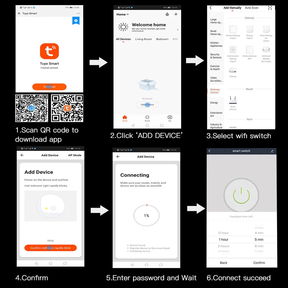 Tuya WiFi RF Smart Curtain Switch Smart Life Wireless Roller Shutter Remote Controller 110V 220V Timing Module,for Google/Alexa