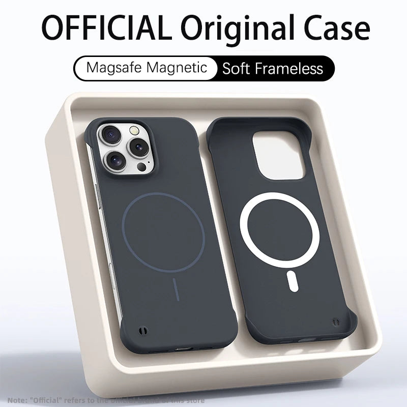 Ultra Thin PC Matte Frameless Case For Magsafe iPhone 17 Air 16E 16 15 14 13 12 11 Pro XR XS Max Plus Magnetic Shockproof Cover