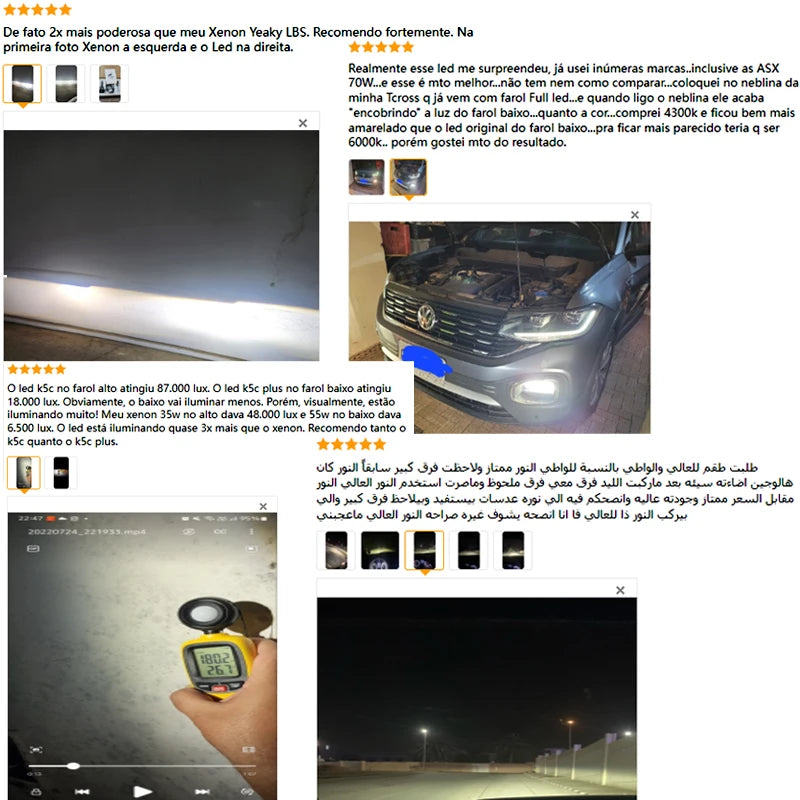 DAWNKNIGHT K5C PLUS 140W H7 Canbus Led Bulbs 4300K LED H4 H11 HB3 9005 HB4 9006 K6C Led Double Copper Tube Fog Light 12V 2PCS