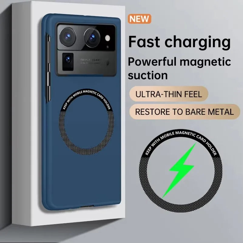 Phone Case For Tecno Phantom V Fold2 Tecno V Fold Luxury Magsafe Magnetic Hard Cover Ultra-thin Frameless