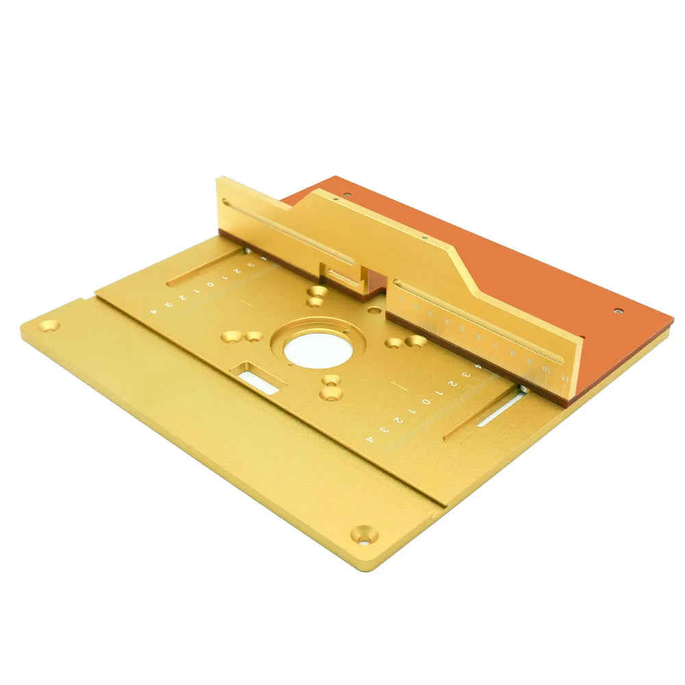 Upgraded Aluminium Router Table Insert Plate Woodworking Tool Set with Miter Gauge and Sliding Tenoning Fence for Router Table