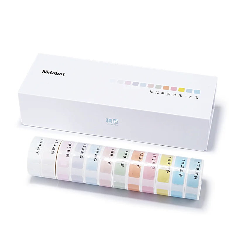 Niimbot D110 D11 Label printer paper Waterproof Anti-Oil Price Label Sticker Transparent Pure Color Label thermal Sticker Paper