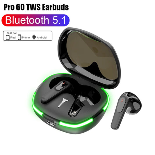 Original Pro 60 TWS Fone Bluetooth Headphones Touch Control Earbuds with Mic Wireless Bluetooth Headset Wireless Earphones