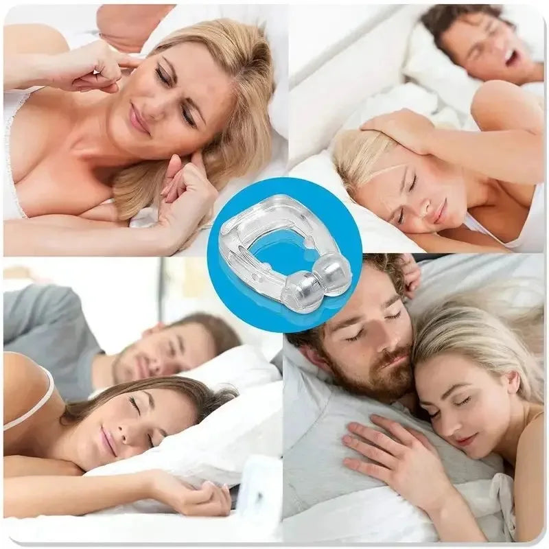 4Pcs Silicone Magnetic Stop Snoring Device Anti Snore Clip Professional Sleeping Aid Relieve Snore Latest Anti Snoring Devices