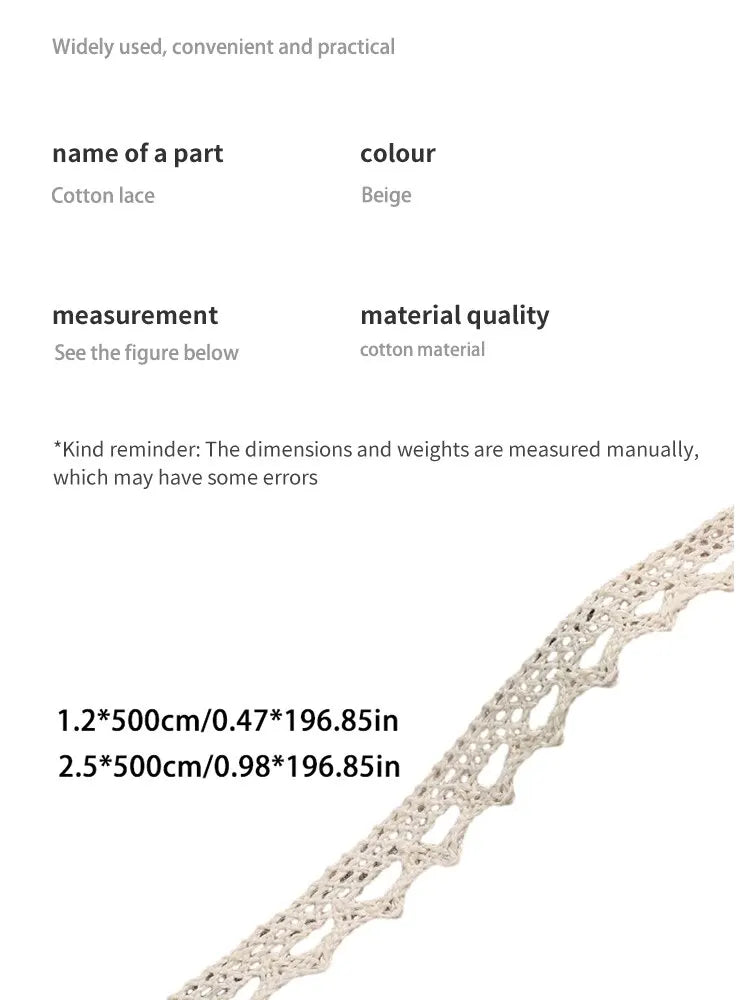 5Meter Roll White Cotton Embroidered Lace Net Ribbons Fabric Trim DIY Decorate Sewing Handmade Craft Materials Bow