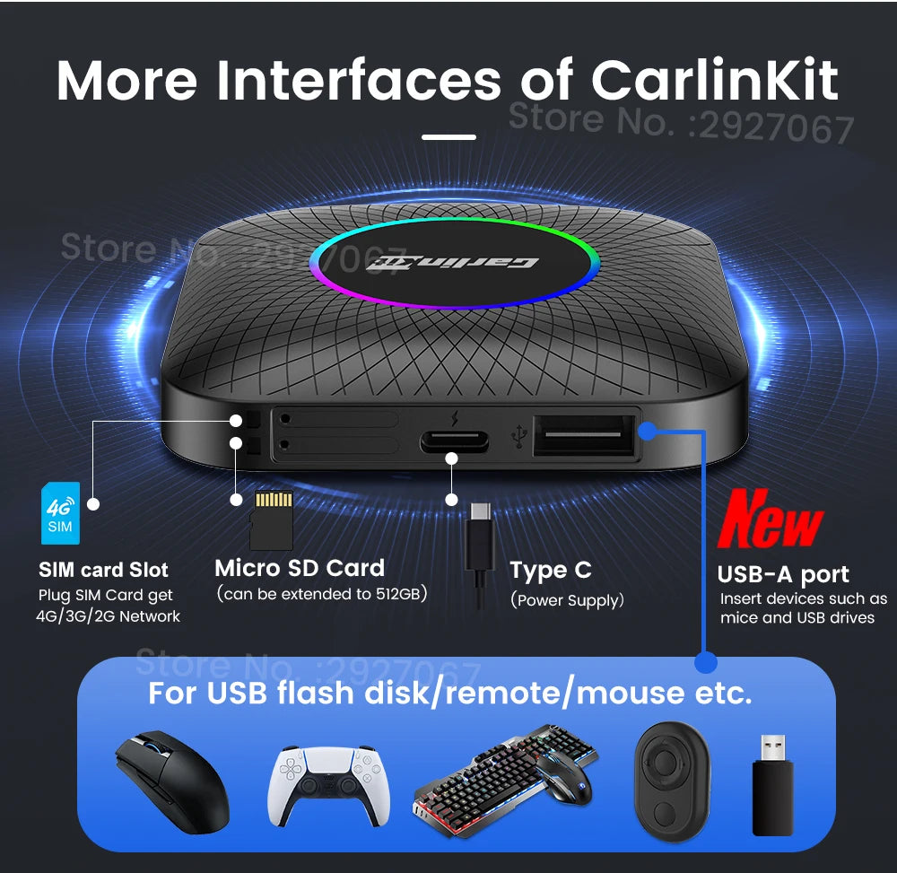 CarlinKit SDM660 Android 13 TV Box CarPlay Ai Box 8G+128G Wireless CarPlay Android Auto 4GLTE BT WiFi Streaming Box for OEM Car
