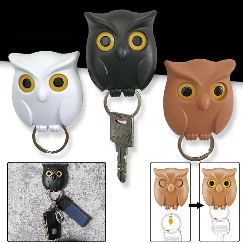 6PCS Owl Shape Wall Hook Key Holder Wall Sticker Keep Keychains Key Hanger Hooks Wall Hanging Hook for Kitchen Home Adhesive